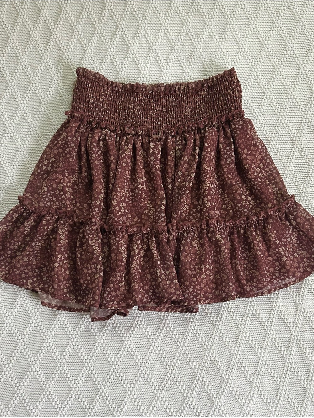 altar'd state floral smocked tiered mini skirt ♡